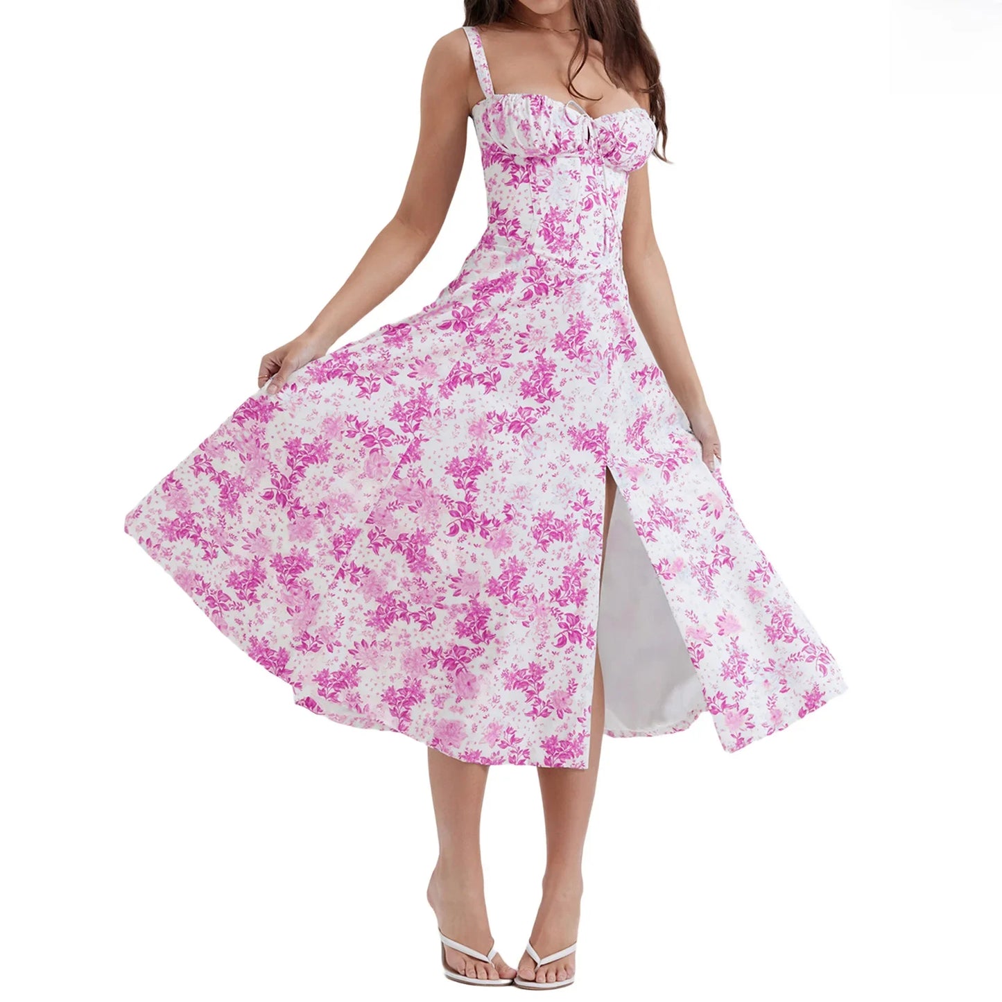 Elegant Waist-Tied Slimming Dress