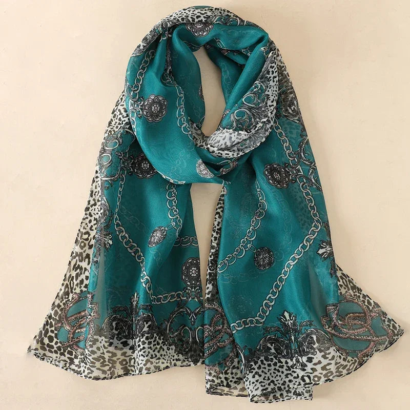 New Print Chiffon Scarf Shawl - Palm and Thread