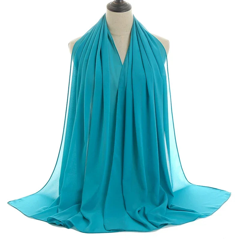 Solid Chiffon Shawl Scarf - Palm and Thread
