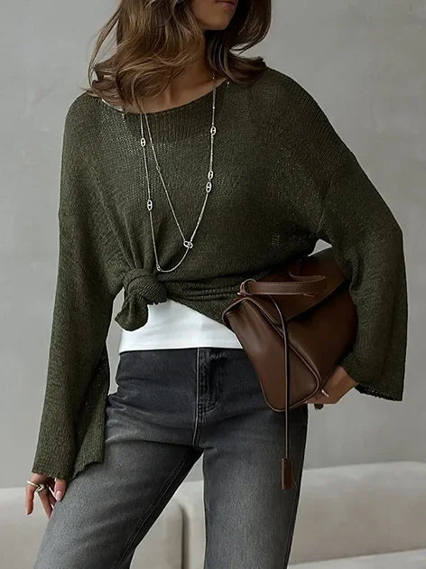 New Knit Hollow Sweater Top - Palm and Thread
