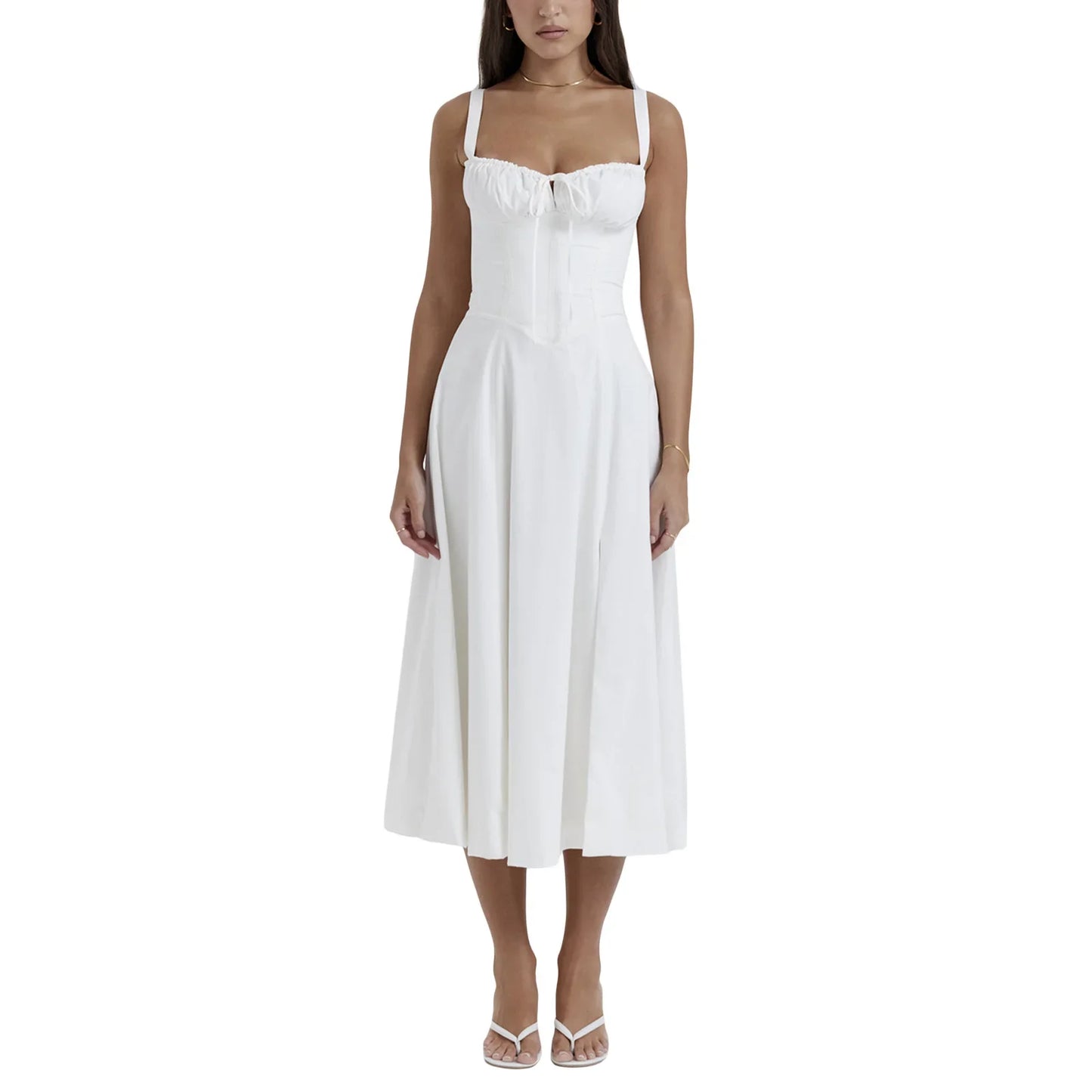 Elegant Waist-Tied Slimming Dress
