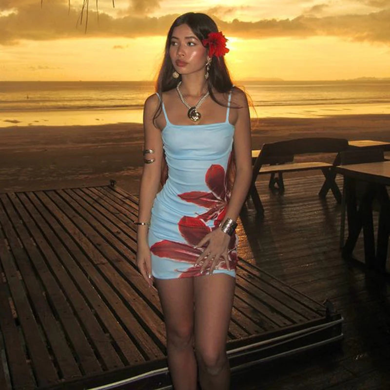 Floral Print Slim Fit Mini Sundress