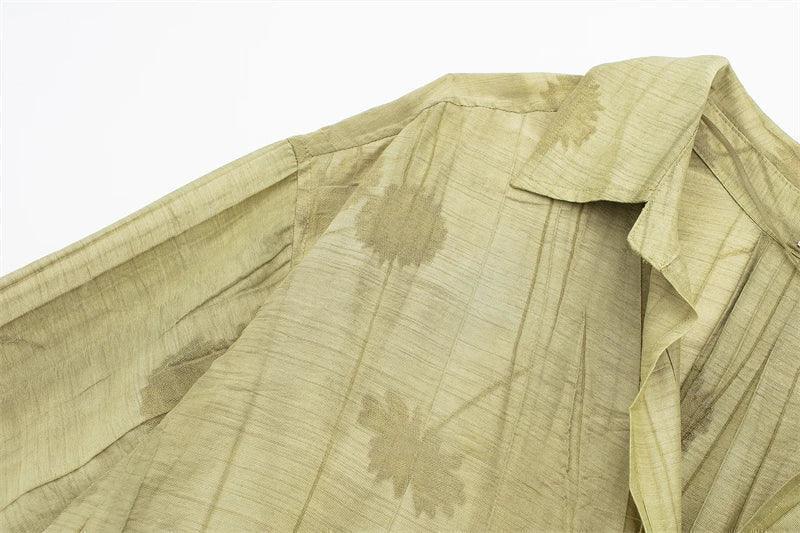 Jacquard Loose Shirt Pant Matching Set - Palm and Thread