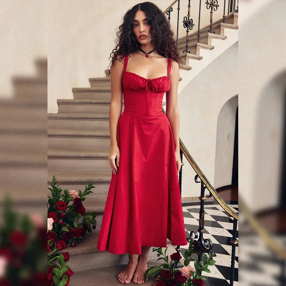 Elegant Waist-Tied Slimming Dress