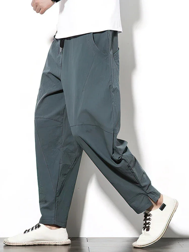 Cotton Linen Baggy Casual Trouser - Palm and Thread