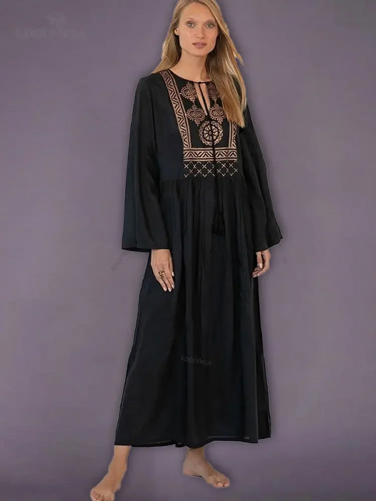 Bohemian Printed Loose Beach Dress - Palm and Thread