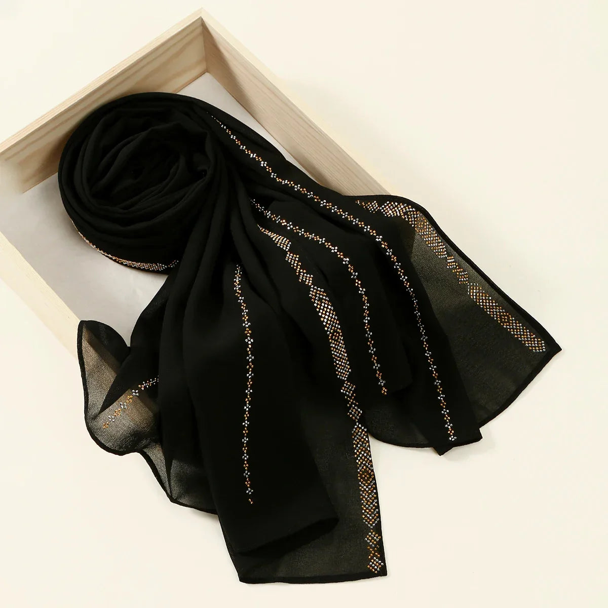 Fashion Rhinestone Chiffon Hijab Scarf - Palm and Thread
