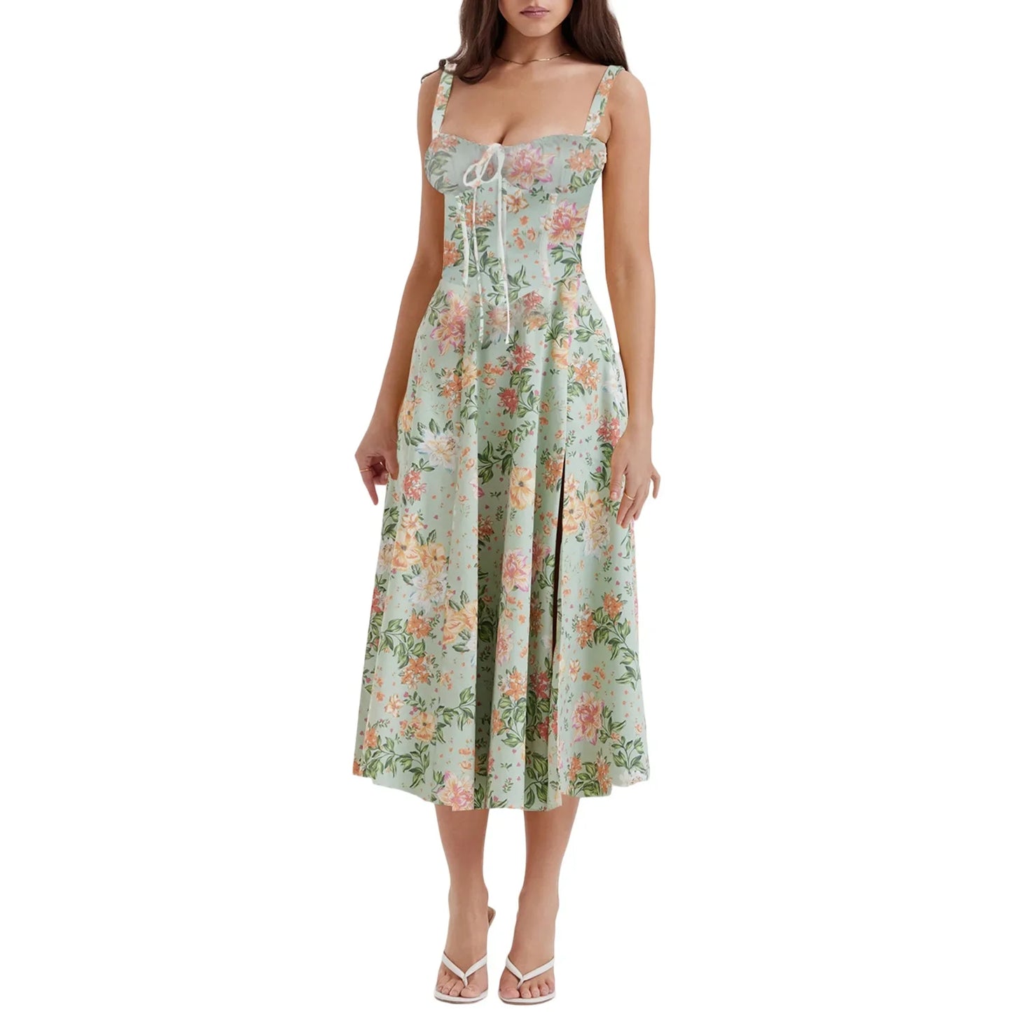 Elegant Waist-Tied Slimming Dress