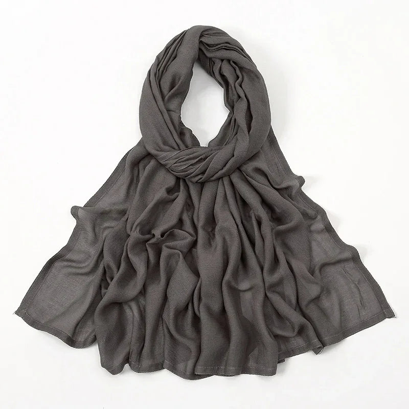 Thin Plain Shawl Soft Viscose Rayon Headscarf - Palm and Thread