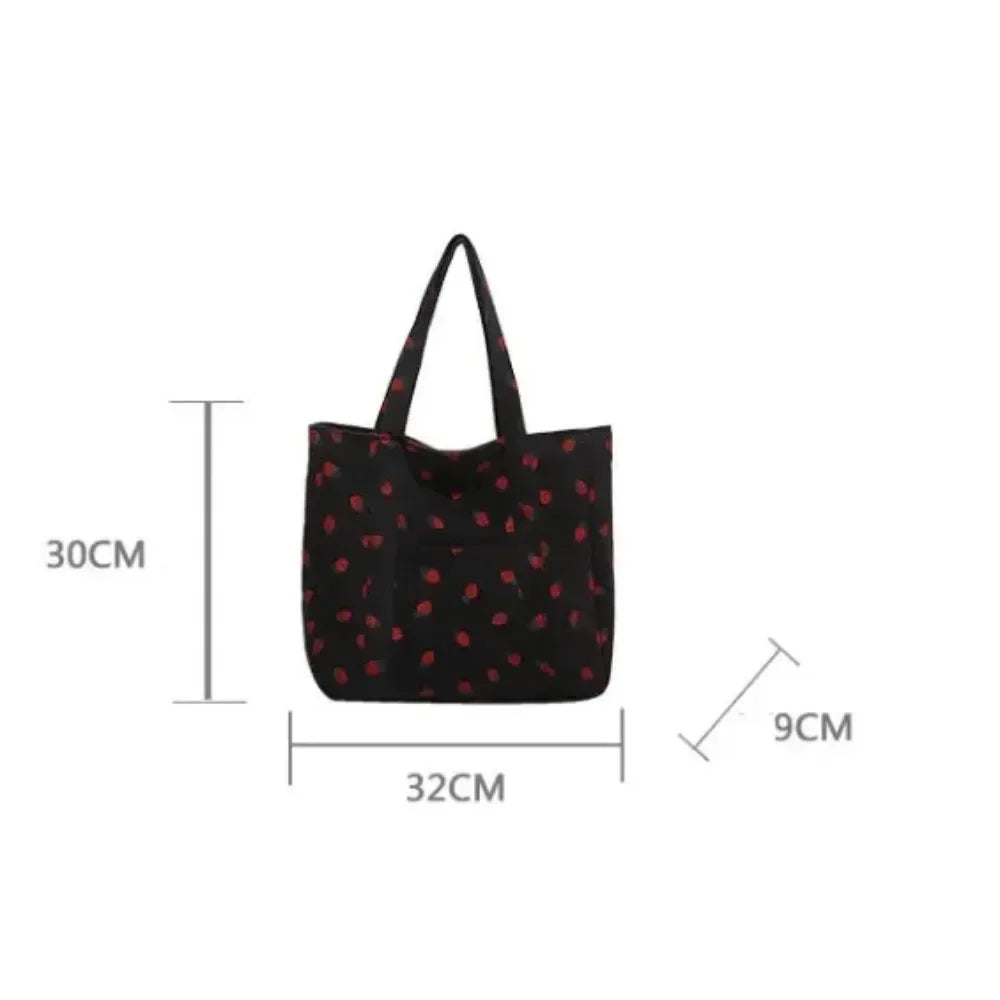 Corduroy Handbag Strawberries Beach Bag - Palm and Thread