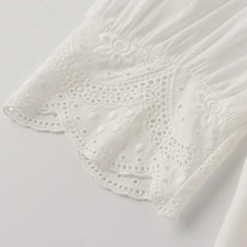 Lace Embroidery Blouse - Palm and Thread
