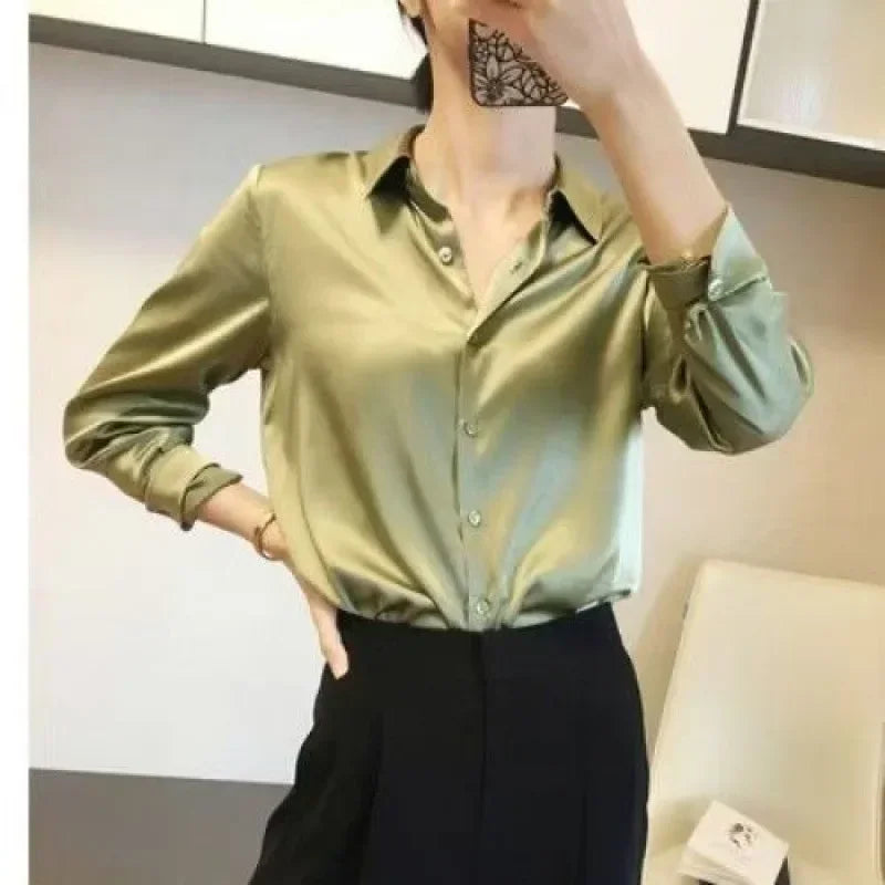 New Satin Shirt Blouse - Palm and Thread