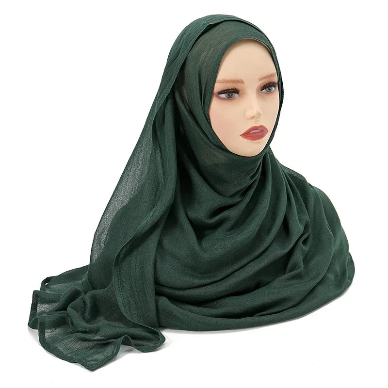 Thin Plain Shawl Soft Viscose Rayon Headscarf - Palm and Thread