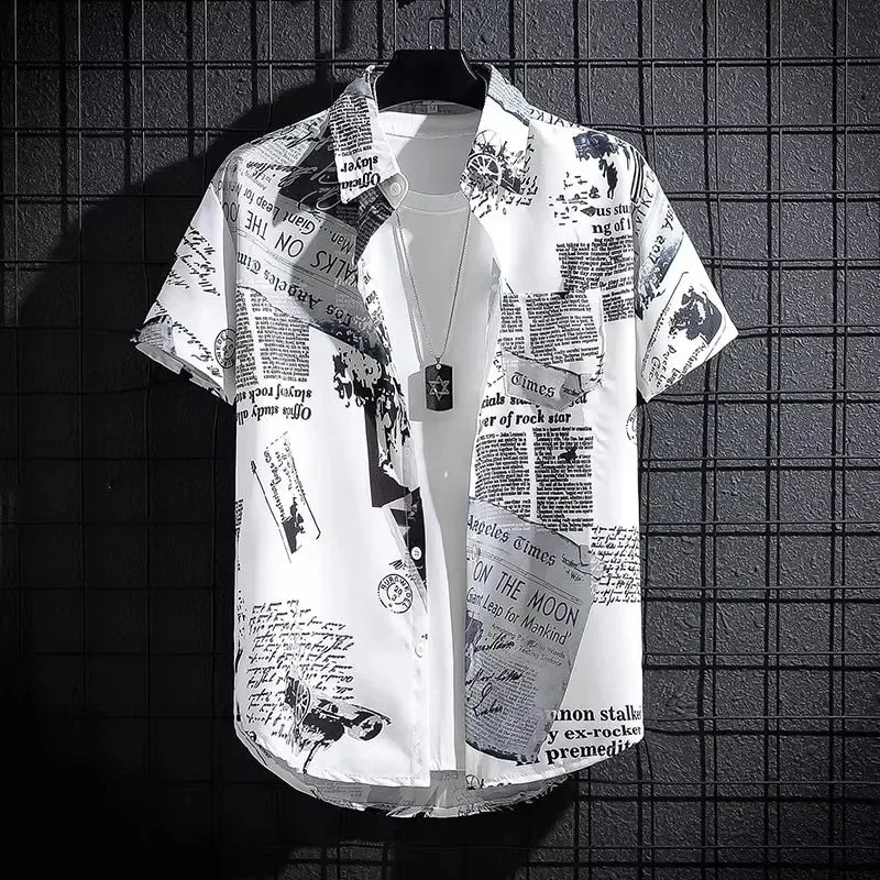 Thin style graffiti printed trendy Shirt - Palm and Thread