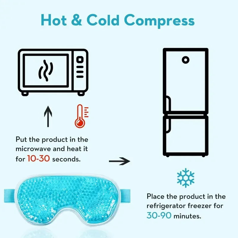 Gel Eye Mask Reusable Beads for Hot & Cold Therapy - Palm and Thread