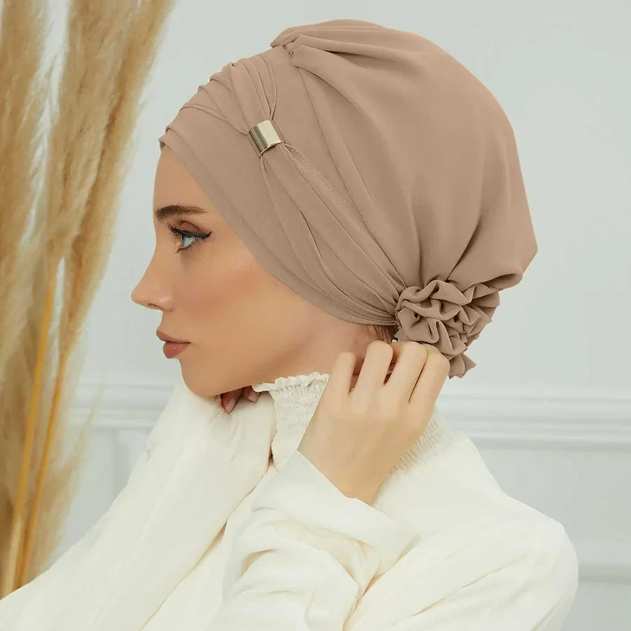 Plain Instant Turban Hat Inner Hijab - Palm and Thread