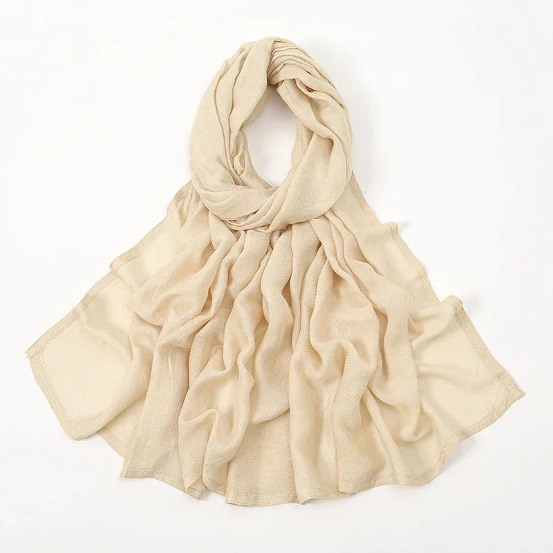 Thin Plain Shawl Soft Viscose Rayon Headscarf - Palm and Thread