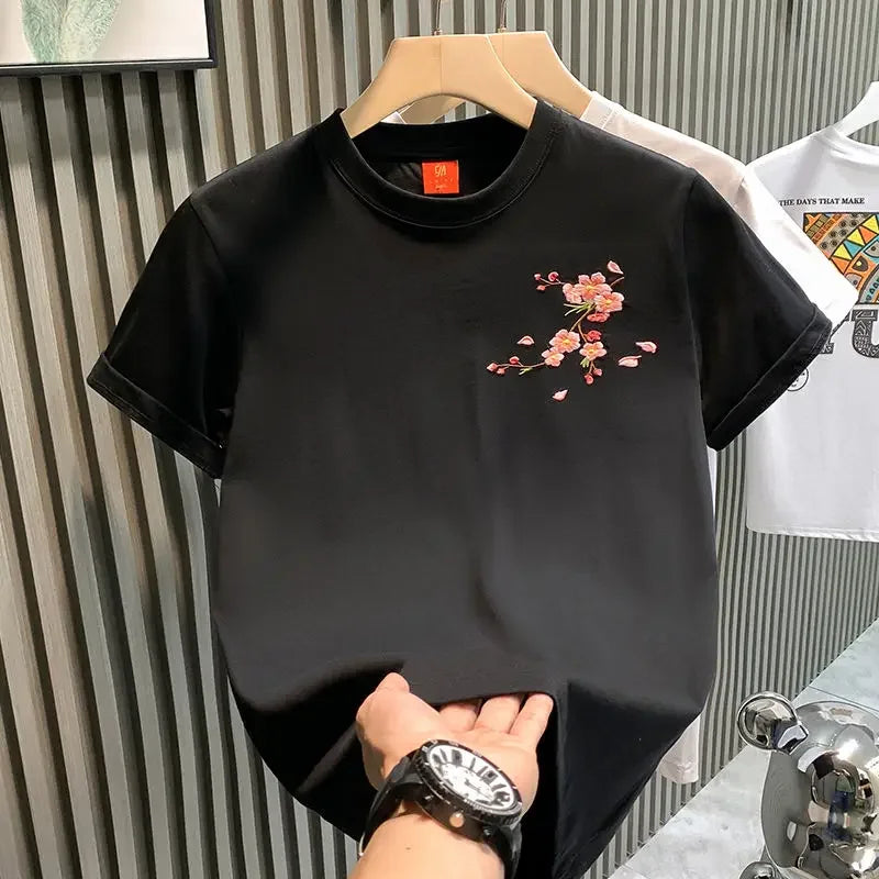 Short-sleeved Embroidered Shirt - Palm and Thread