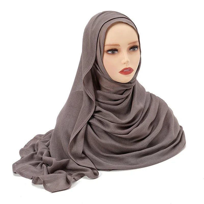 Thin Plain Shawl Soft Viscose Rayon Headscarf - Palm and Thread