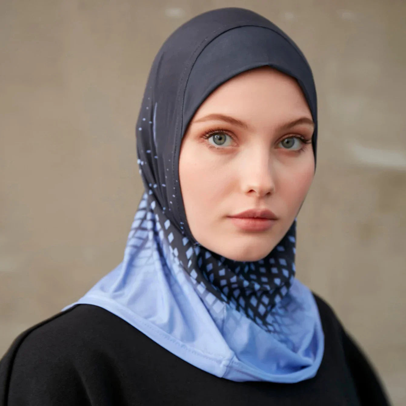 Sporty Inner Hijab Geometric Printing Pattern - Palm and Thread