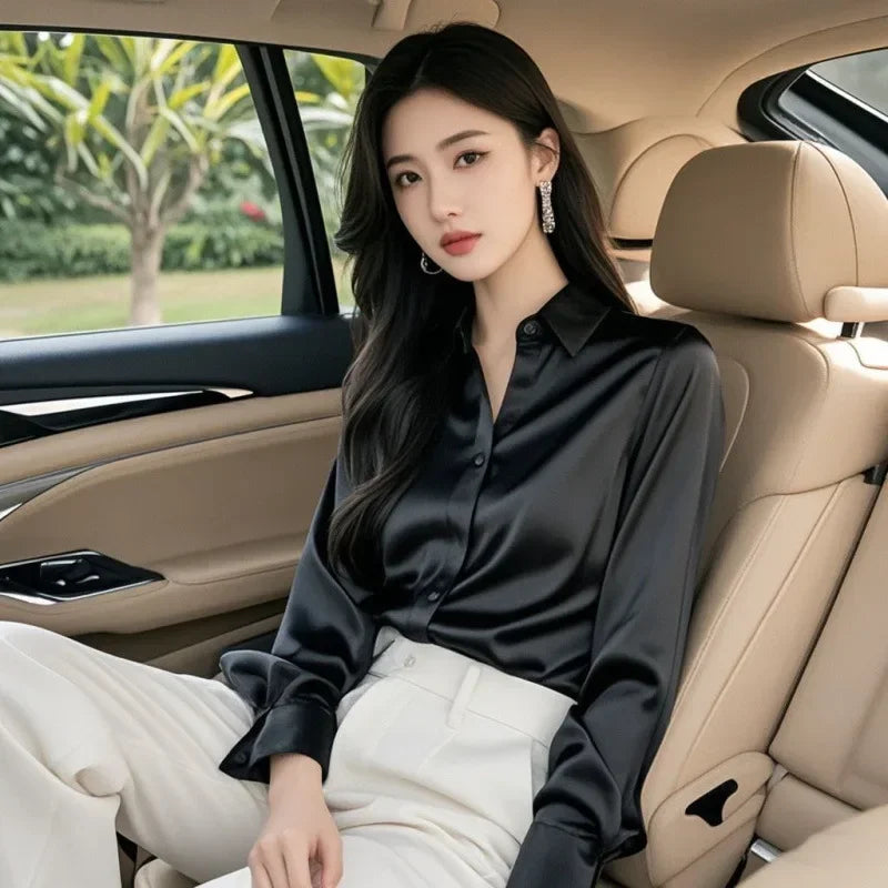 New Satin Shirt Blouse - Palm and Thread