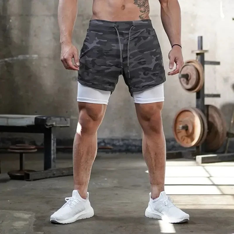 Running 2 In 1 Fitness Sport Workout Training Short - Palm and Thread