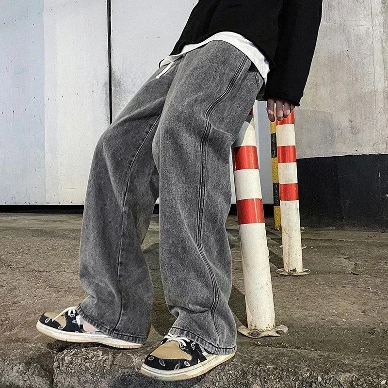 New Streetwear Loose Jeans Korean Style Fashion - Palm and Thread