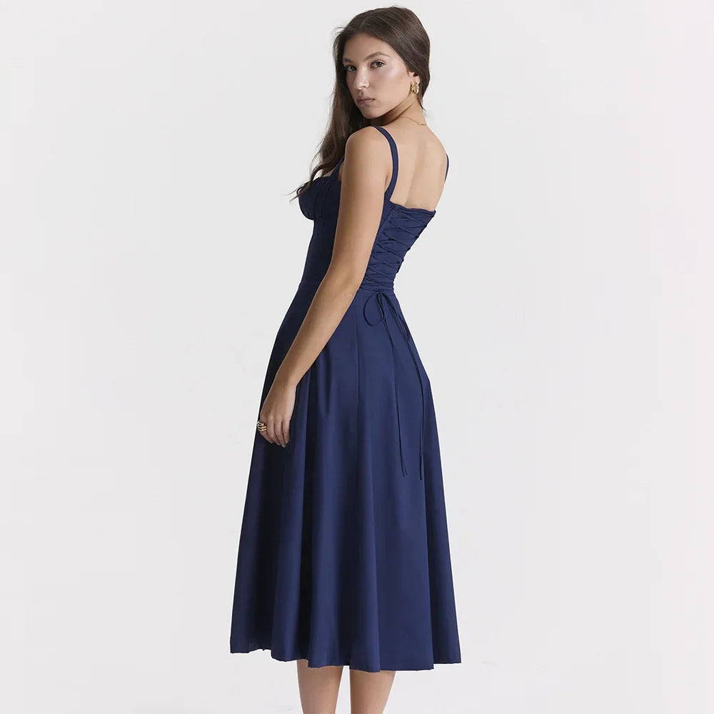Elegant Waist-Tied Slimming Dress