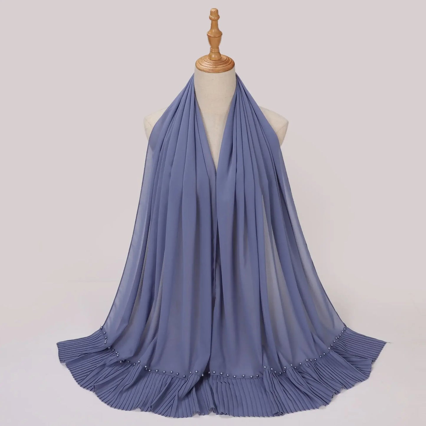 Pleated Chiffon Hijab Ladies Shawl - Palm and Thread