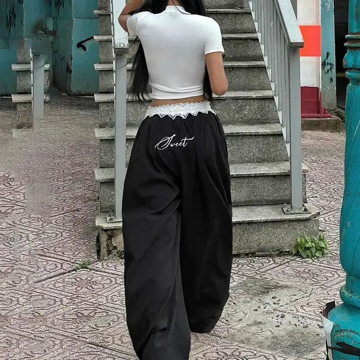 Street Lace Embroidery Casual Pant - Palm and Thread