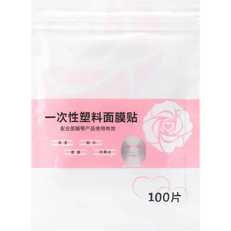 Disposable Face Plastic Film Transparent PE Mask - Palm and Thread