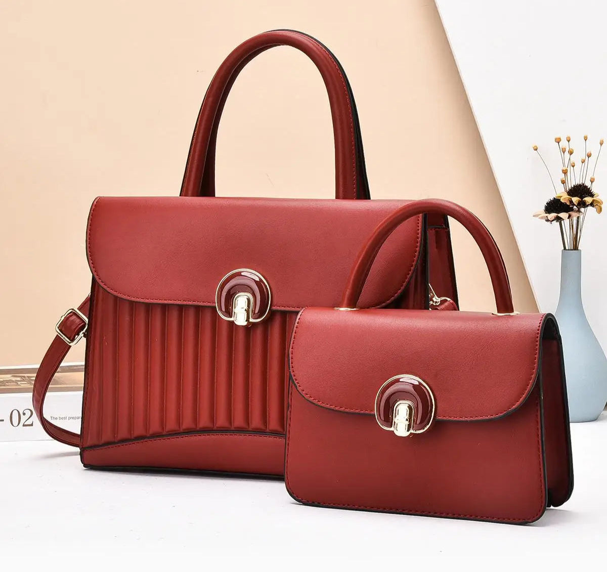 Two-Piece Set Handbag - Palm and Thread
