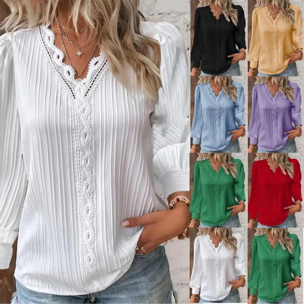 Long Sleeve Pullover Chiffon Blouse - Palm and Thread