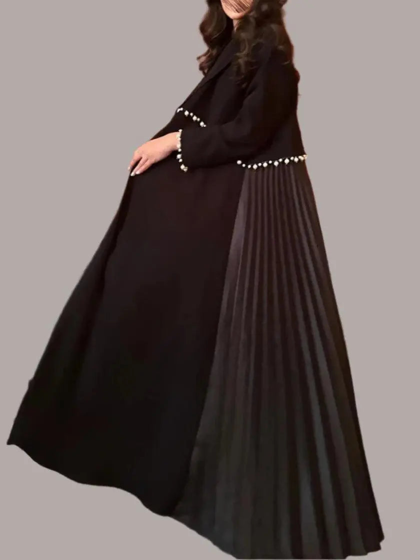 Abaya Cardigan Pleated Long Dress - Palm and Thread