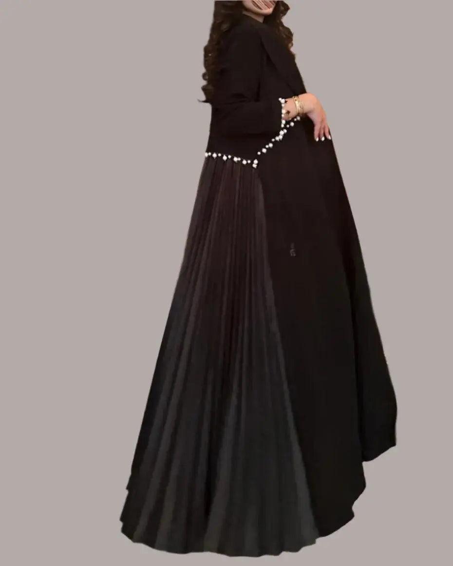 Abaya Cardigan Pleated Long Dress - Palm and Thread