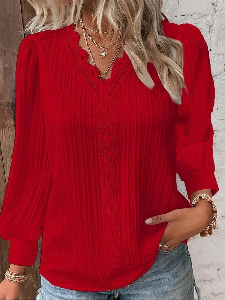 Long Sleeve Pullover Chiffon Blouse - Palm and Thread