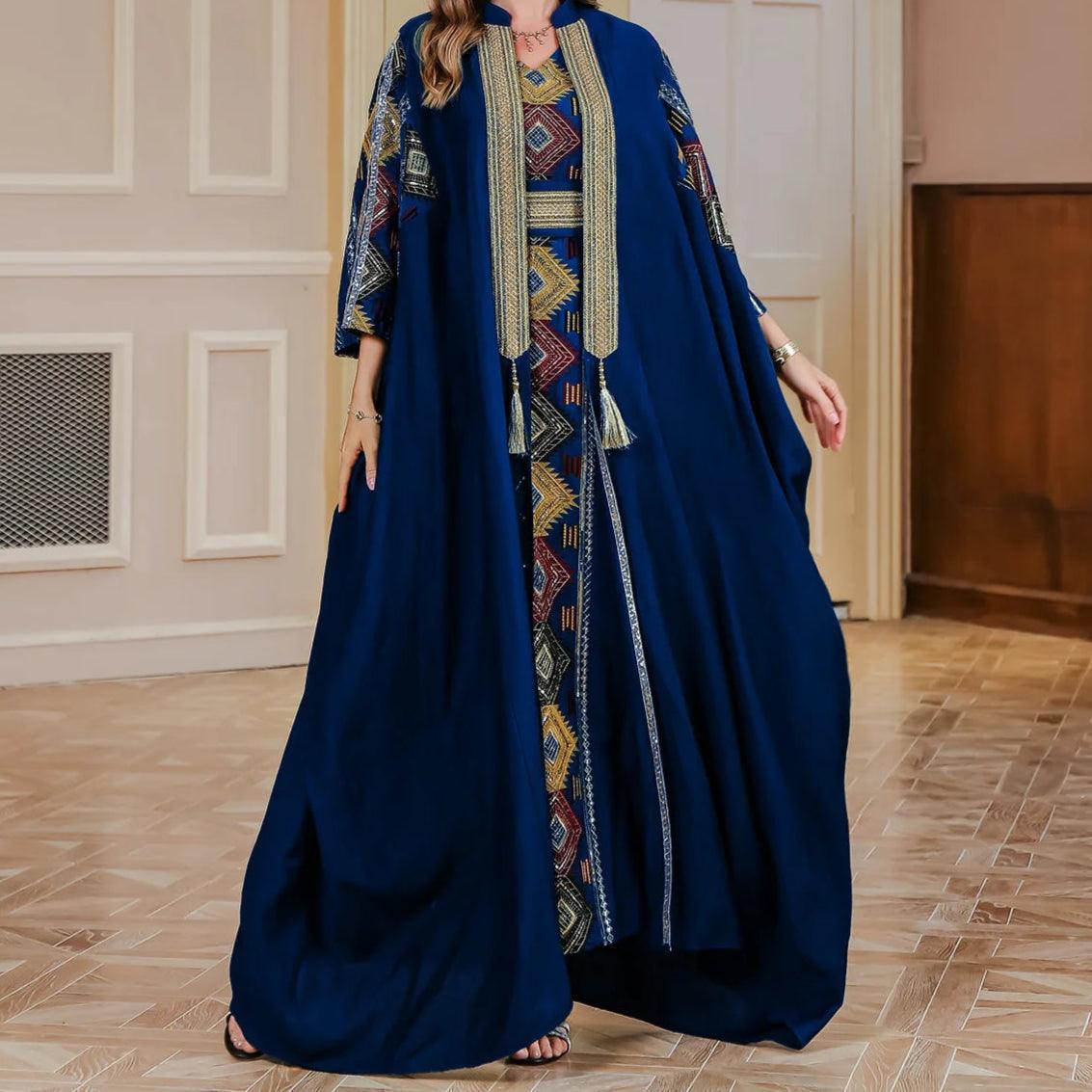 Embroidery Dress Open Abaya Cardigan Robe - Palm and Thread