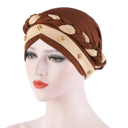Head Scarf Two-color Cotton Braid Turban Bonnet - Palm and Thread