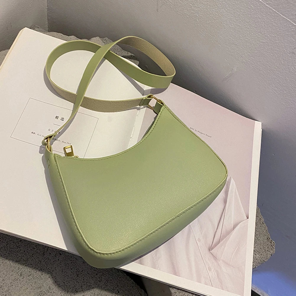 Retro PU Leather Underarm Bag