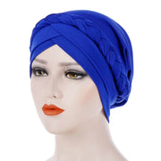Head Scarf Two-color Cotton Braid Turban Bonnet - Palm and Thread