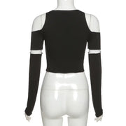 Patchwork Black Crop Top - Palm and Thread