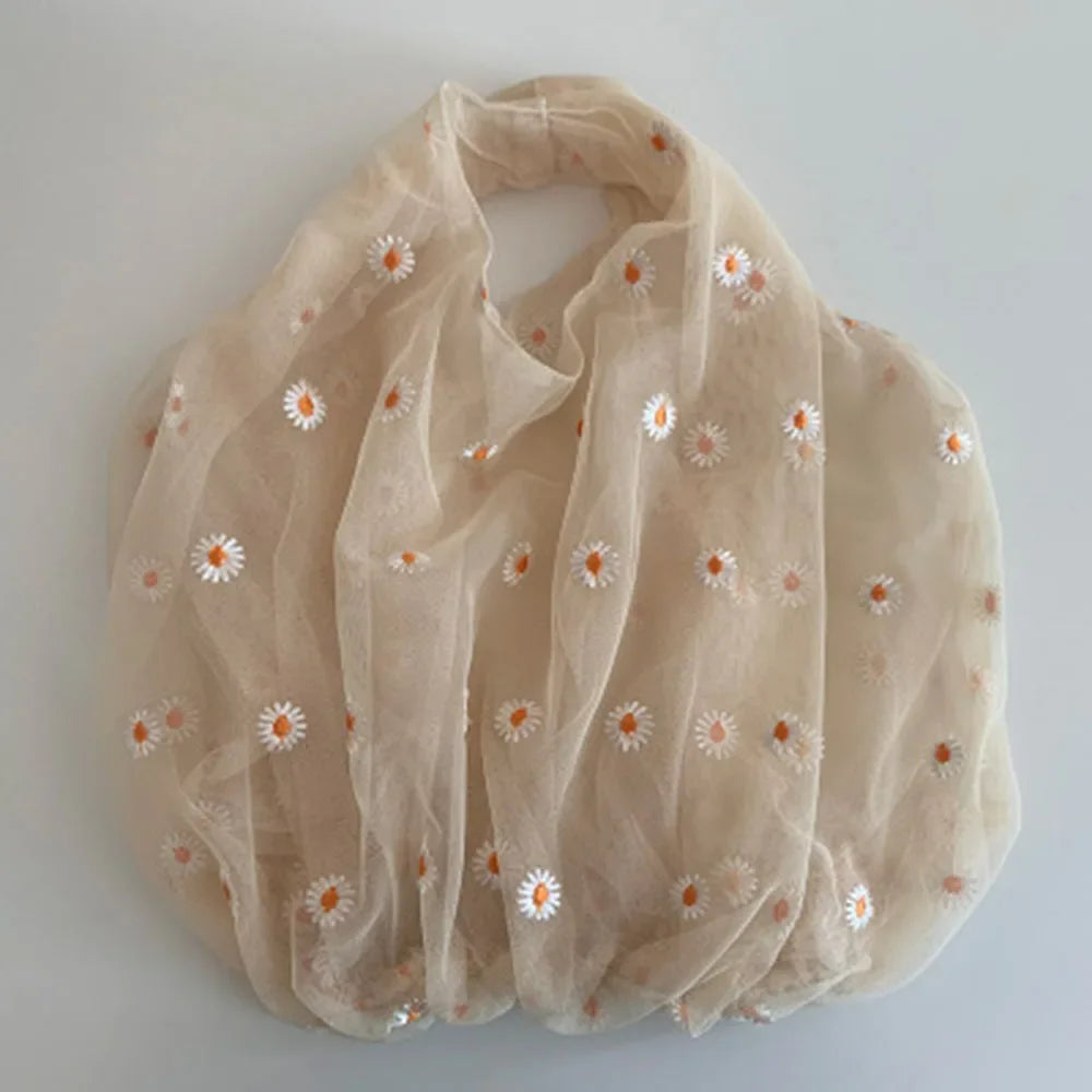 Flower Embroidery Hand Bag - Palm and Thread