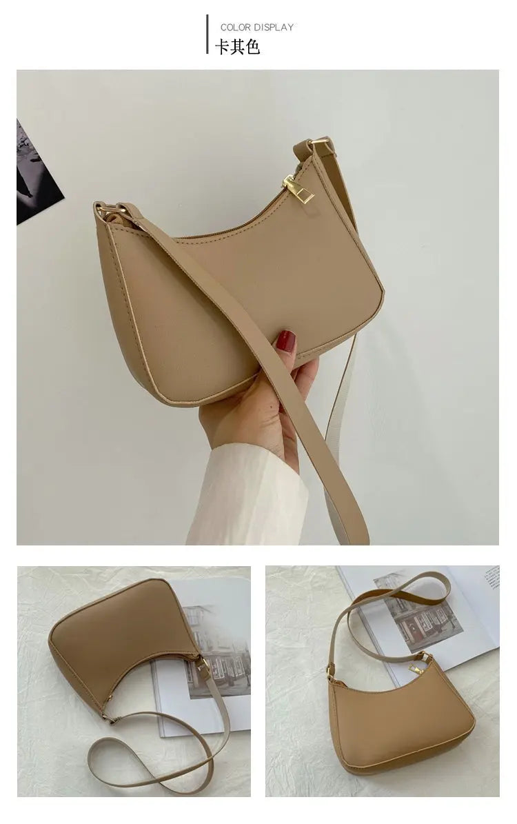 Retro PU Leather Underarm Bag