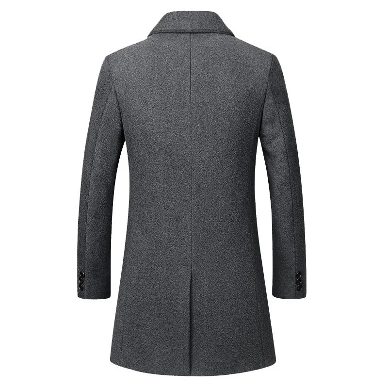 Wool Casual Turn Down Collar Trench Coat - Palm and Thread