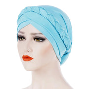 Head Scarf Two-color Cotton Braid Turban Bonnet - Palm and Thread