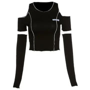 Patchwork Black Crop Top - Palm and Thread