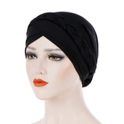 Head Scarf Two-color Cotton Braid Turban Bonnet - Palm and Thread