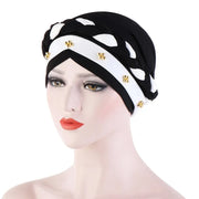 Head Scarf Two-color Cotton Braid Turban Bonnet - Palm and Thread
