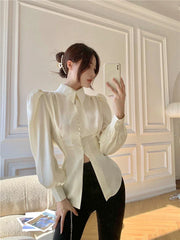 Fashion Design Elegant Puff Sleeve Shirt - Palm and Thread