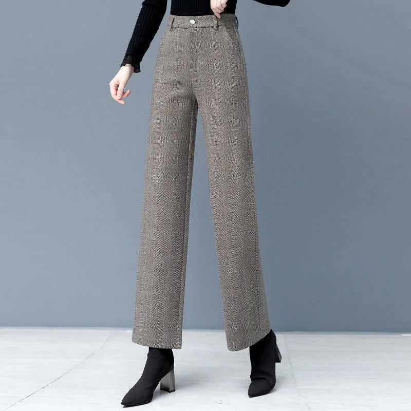 Woolen Wide Leg High Waist Pant - Palm and Thread